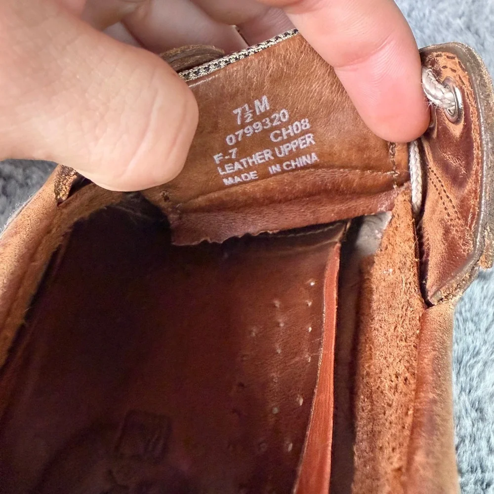 Sperry Top-Sider Billfish Mens 7.5 M Tan Brown Leather Mesh Boat Shoes 0799320
